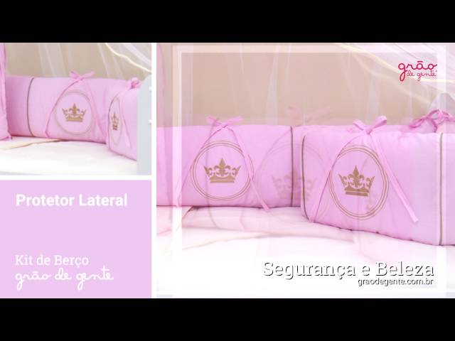 Quarto para Bebê sem Cama Babá Coroa Brasão Rosa | Ref: 53793