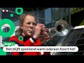 Sophie speelt trompet bij de Kinderherdenking