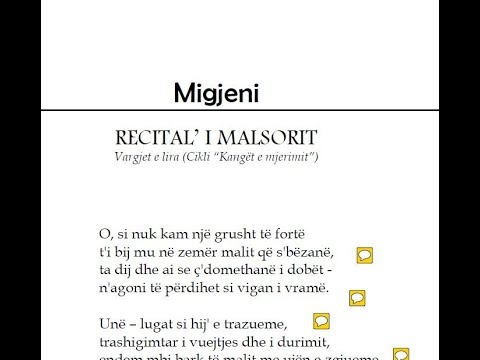 MIGJENI, RECITAL I MALSORIT, SHPJEGIM DHE INTEPRETIM NGA VLADIMIR KOLA