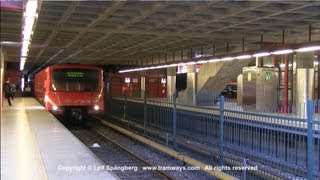 preview picture of video 'HKL / HST Metro trains at Itäkeskus / Östra centrum, Helsinki, Finland'