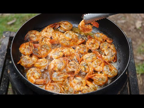 Cowboy Butter Shrimp Recipe | Best Garlic Butter Shrimp Cooking in Village