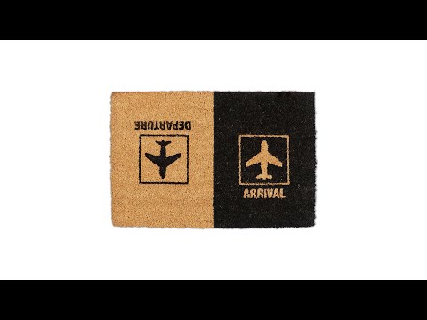 Fußmatte Kokos "Arrival Departure" Schwarz - Braun - Naturfaser - Kunststoff - 60 x 2 x 40 cm