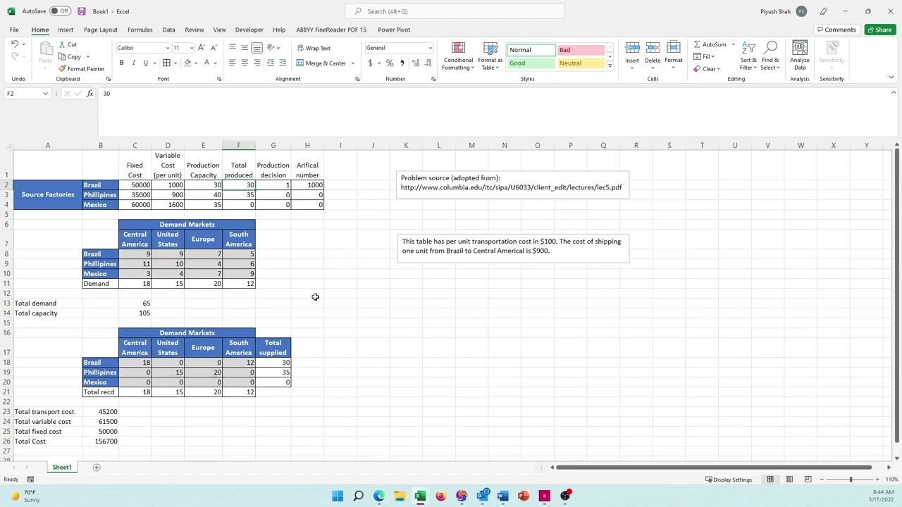 Solving the Binary Transportation Problem in Excel Solver (Part 3 – Final Solution)