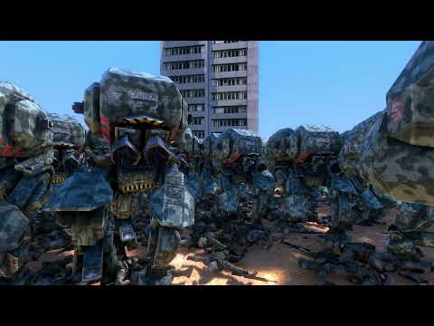 5,000 Mech Walker vs 20,000 Modern Soldier | Ultimate Epic Battle Simulator #UEBS