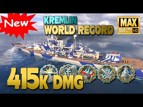 Battleship Kremlin: World record with 415k damage - World of Warships