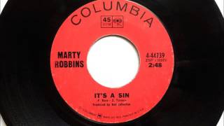 It&#39;s A Sin , Marty Robbins , 1969 Vinyl 45RPM