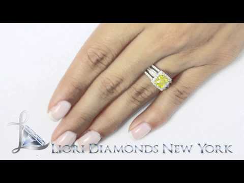 FD-545 - 2.23 Ct. Fancy Yellow Radiant Cut Diamond Engagement Ring 14k Gold Vintage Style