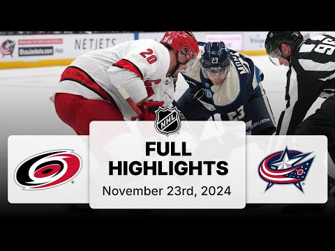 NHL Highlights | Hurricanes vs. Blue Jackets - November 23, 2024