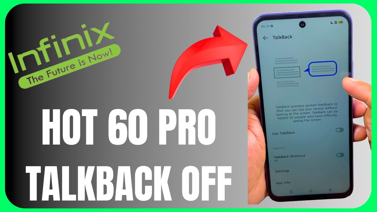 TalkBack Settings Infinix Hot 60i Off Method