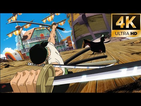 Zoro Vs Mihawk Remastered English Dub (4K) One Piece