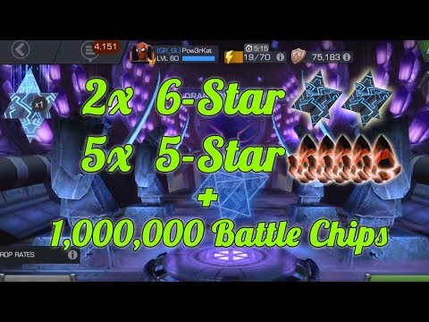 2x 6-star + 5x 5-star + 1,000,000 battle chips Crystals opening
