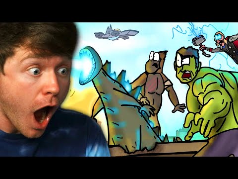 Reacting to GODZILLA and MONKEY vs The AVENGERS!
