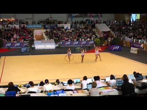 Championnat de France GR 2014 à Saint Brieuc. Catégorie DC1 Minimes. Vice championnes de France.