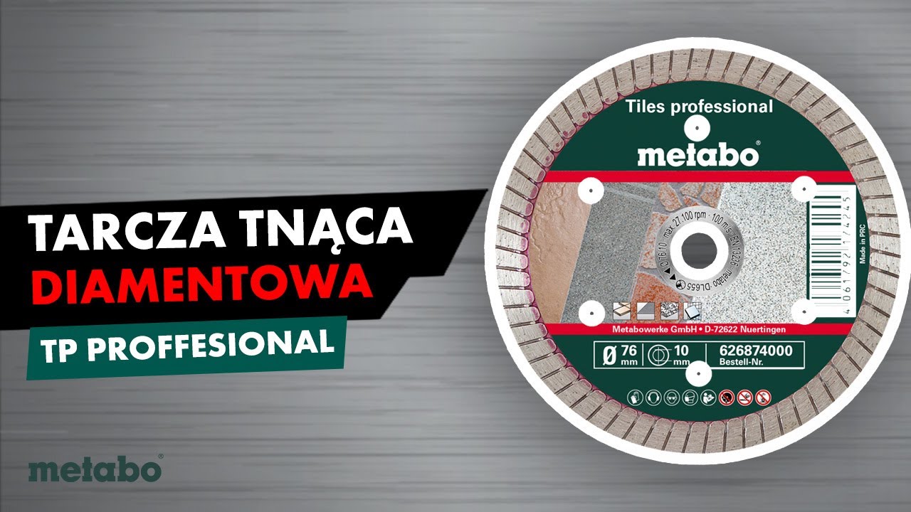 Metabo Diamentowa Tarcza Tnąca Professional TP