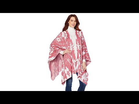 Jamie Gries Floral Jacquard Poncho