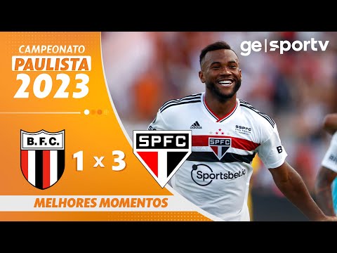 Gols e lances de Botafogo-SP x São Paulo