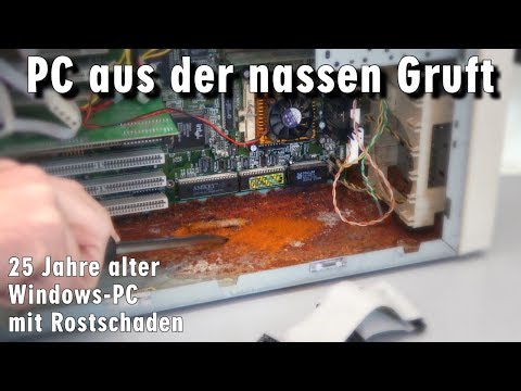 PC aus der nassen Gruft - 25 Jahre alter Windows-PC mit Rostschaden - [4K] Video