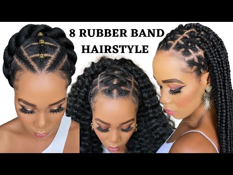 🔥8 QUICK & EASY RUBBER BAND HAIRSTYLES ON NATURAL...