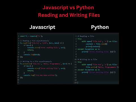 Reading And Writing Files In Javascript And Python Tutorial 13 Coding Shorts Code Python