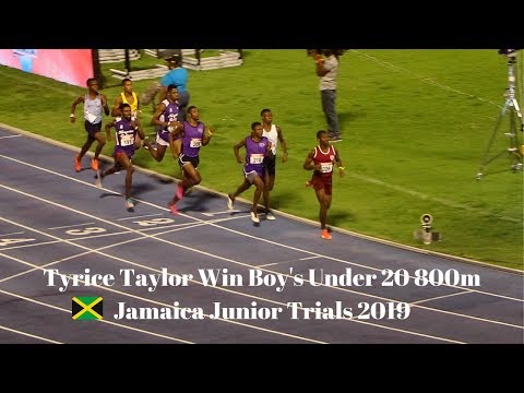 🇯🇲Tyrice Taylor Win Under 20 Boy's 800m Final Jamaica Junior Trials 2019