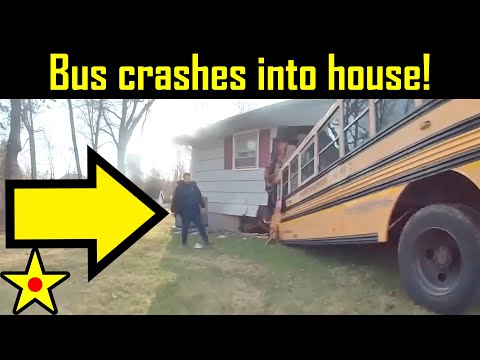 🚨 DRUNK school bus driver crashes in a house! #school | POLICE STAR BODYCAMS