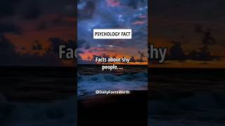Facts About Shy People #shorts #psychologyfacts #subscribe