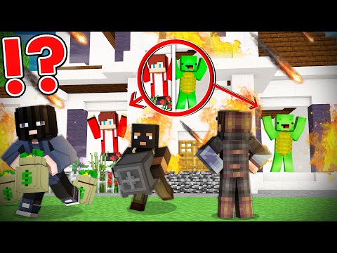 EPIC Minecraft House Battle: Maizen JJ and Mikey vs Thieves