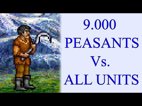 9.000 Peasants Vs. Knight, Barbarian, Sorceress, Warlock, Wizard and Necromancer units