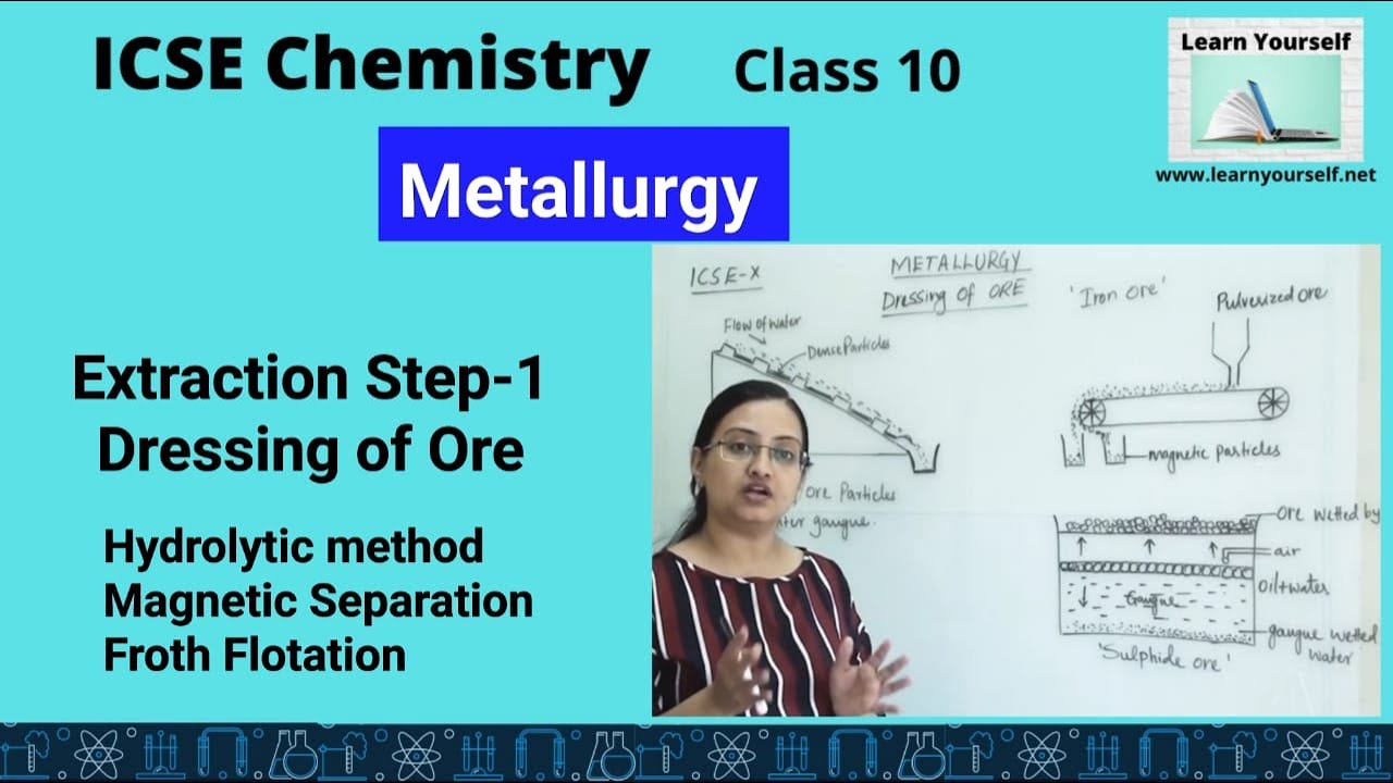 ICSE Std-10 Chemistry-  Step-1 of extraction process dressing of ORE ||Metallurgy