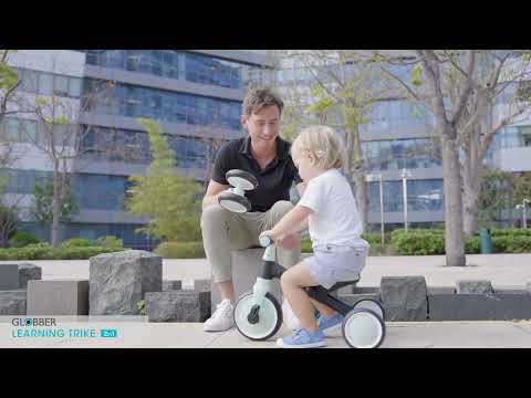 GLOBBER mokomasis triratukas Learning Trike 2-in-1, spalva: mėlyna video
