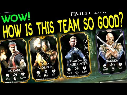 Scourge Baraka Challenge in MKX Mobile. FOUND AMAZING TEAM! Super Clutch Battles!