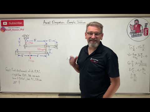 Mechanics of Materials: Lesson 18 - Axial Elongation Example Problem, Displacement