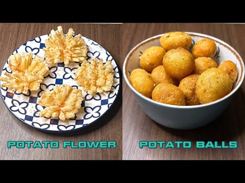 "How to Make Beautiful Potato Flowers and Tasty Potato Balls" | Two Easy Potato Snacks | Must Try |