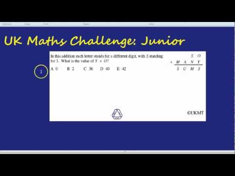 UK Maths Challenge: Junior - Different Digits