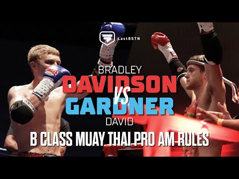 INSANE 1ST ROUND KO! Bradley Davidson vs David Gardner - B Class Muay Thai Pro-Am Rules - Full Fight