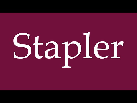 How to Pronounce ''Stapler'' (Stacker) Correctly in German