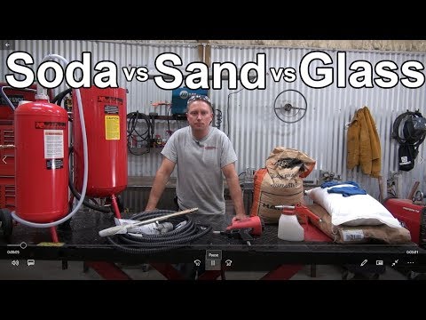 Working of soda, sand & glass blasting with blasting machine