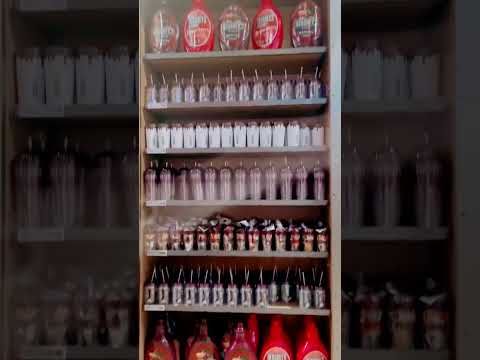 Wall of Hershey’s Chocolate Gifts in Chocolate World, Pennsylvania