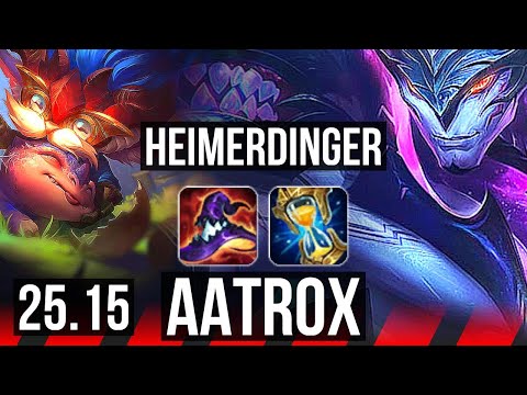 HEIMERDINGER vs AATROX (TOP) | 6 solo kills, Dominating | KR Master | 25.15