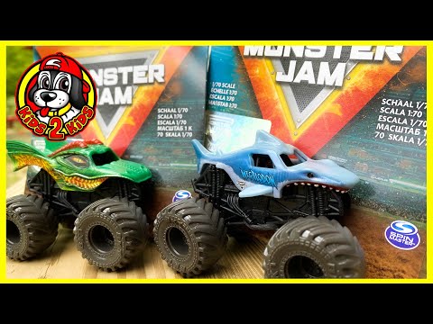 Monster Jam Toys UNBOXING 📦 1:70 SCALE Mini-Monster Trucks 🏎DOWNHILL RACING & Champ Ramp Freestyle!