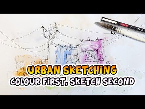 Learn Minimalist Urban Sketching - Colour First, Sketch Second | Sketchy Brett