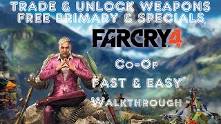 Far Cry 4 TRADE & UNLOCK FREE High Level WEAPONS with Co Op Players AUTO CROSSBOW & 50 CAL Gameplay