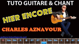 Tuto guitare chant Aznavour Hier encore