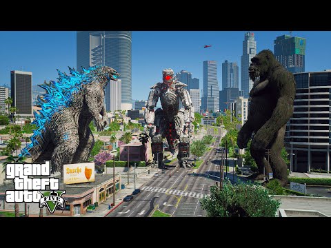 Godzilla vs Kong, Mechagodzilla DEATH BATTLE ( GTA V MODS )
