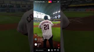 JiDion Instagram Live before first pitch at Houston Astros game