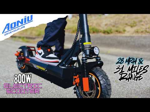 AONIU M4 Electric Scooter for Adults with seat 25-30 mph Fast Speed Heavy Duty 300+ lbs 10 inch Off Road Foldable e Scooter Mobility e Scooters for Girls Men Teens 31-37 Miles Long Range Bike video review thumbnail