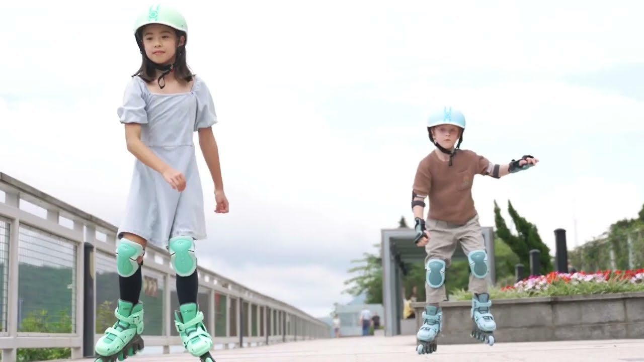 GLOBBER Rollers en ligne 2 en 1 tailles 30-33, bleu cendré