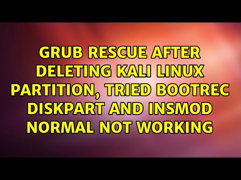 Grub rescue after deleting Kali Linux partition, tried bootrec diskpart and insmod normal not...