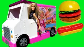 ELSA & ANNA toddlers & Barbie - food truck - KETCHUP everywhere - Hotdogs Burgers Pizza Sandwich