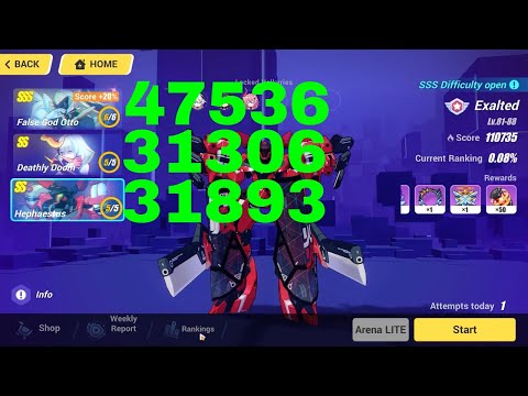 Honkai Impact 3 Exalted MA Top 100 - SSS False God Otto, Deathly Doom, Hephaestus [110735](5/5/2022)